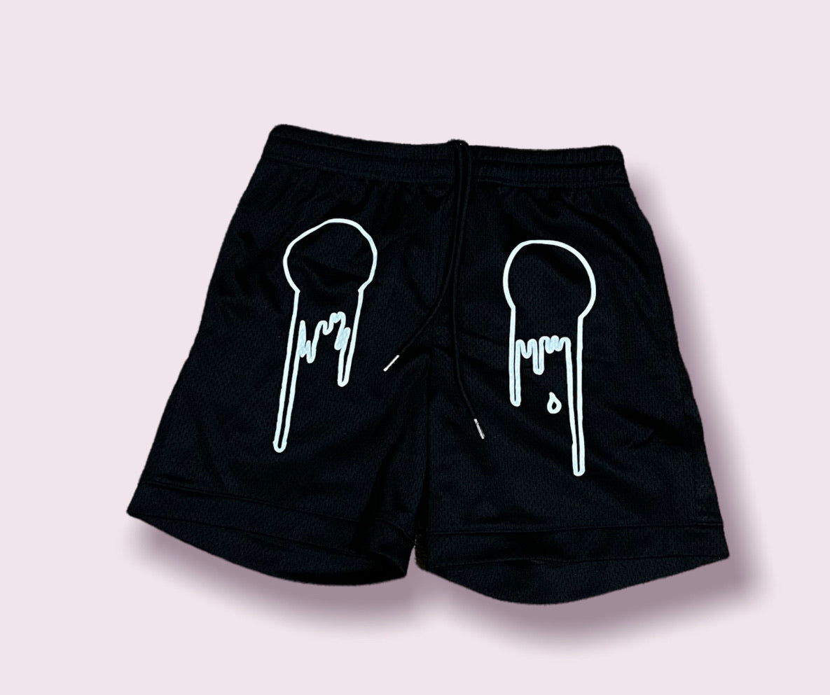 Black "Drip" Shorts THRUTHEPAIN